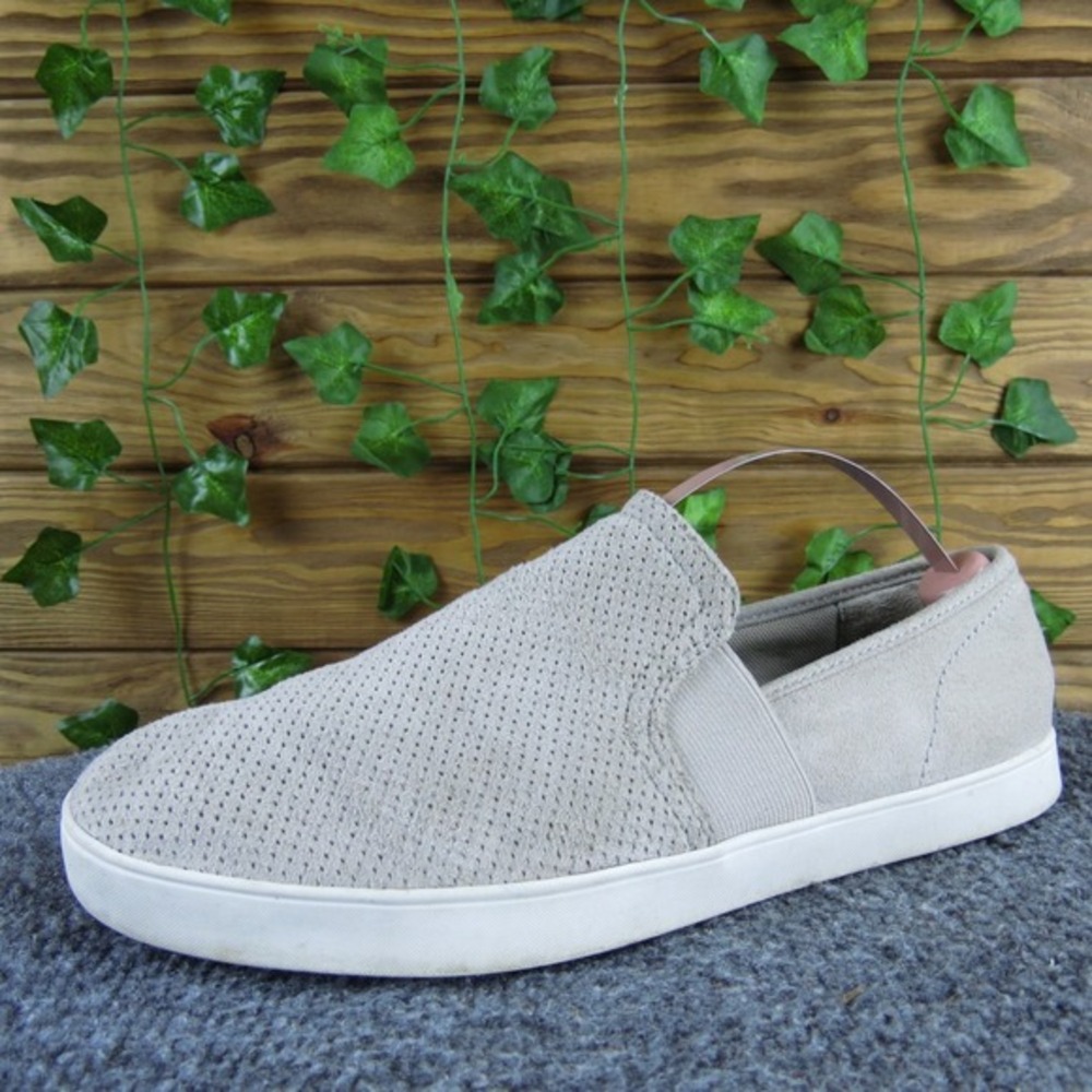 Dr. Scholl's Luna Slip-On Sneakers Women Size 7.5 Beige Fabric Perforate Comfort